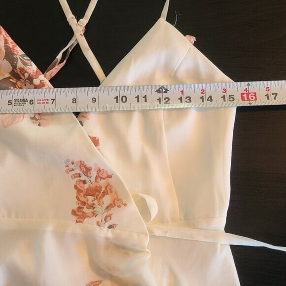 Lulus Floral Wrap Maxi Dress Elegant Wedding Guest Prom NEW XS Cottagecore - Picture 6 of 11